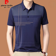 皮爾卡丹（pierre cardin）中年男士純棉短袖t恤爸爸裝2025年夏季薄款POLO衫休閑半袖上衣服 短1903藏青 S 165 推薦90-120斤