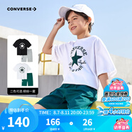 Converse匡威兒童裝男童t恤短袖短褲套裝夏季薄款女童夏裝中大童運動2件套 G140龍鱗綠 160 /76 【建議身高152-158cm】