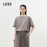 LESS2025年夏新款圓領(lǐng)寬松短袖T恤2P5113640 064淺駝灰 XS