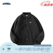 熊貓·本（ben.panda）棉服男潮牌翻領(lǐng)寬松休閑秋冬工裝棉衣多穿情侶外套 黑色（B款） M
