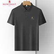 夢特嬌（MONTAGUT）冰絲中年男士短袖polo衫夏季商務(wù)休閑T恤男2025新款寬松體恤上衣 深灰色 L
