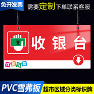 PVC雪弗板超市區(qū)域分類標(biāo)識(shí)牌糧油調(diào)味收銀處日用品區(qū)引導(dǎo)牌吊牌 01-收銀臺(tái) 40x20cm