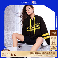 ONLYNBA聯(lián)名款字母印花抽繩連帽衛(wèi)衣女|12319S012 H1Z 黑色BLACK M (165) 84A