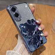 優(yōu)瞐適用三星S25e手機殼S25e保護硅膠套S9370帶鏡頭膜galaxy全包防摔galaxys透明軟samsung支架鏡子女 【閃粉-遠峰藍】自帶鏡頭膜送全屏鋼膜+KT貓化4 三星 S25 Edge
