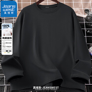 真維斯（JEANSWEST）T恤男女長袖2025春秋純棉親膚打底衫青少年內(nèi)搭上衣服情侶體恤衫 【純棉長袖】深灰 M (推薦90斤-100斤左右)