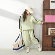 G.duck2025春裝新款寶寶童裝春天兒童兩件套女童運動(dòng)套裝春秋款洋氣衛衣 JLC女童POLO套裝-綠色 120 cm