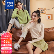 唐獅（TonLion）2021打底衫女內搭長(cháng)袖T恤半高領(lǐng)短款上衣 加絨/米杏色/二批 S 