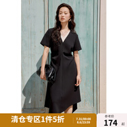 獨束大碼女裝簡(jiǎn)約大氣醋酸假兩件拼接連衣裙微胖顯瘦不規則裙子 典雅黑（醋酸） 3XL （尺碼：5）