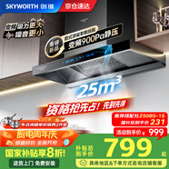 創(chuàng)維（Skyworth）【家電國家補(bǔ)貼20%】抽油煙機(jī)家用歐式頂吸式變頻超大靜壓25立方大吸力油煙機(jī)T型排煙機(jī)自清洗Y019