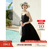 茵曼（INMAN）章若楠同款歐若風(fēng)天絲薄開(kāi)衫女裝襯衫2025夏季新品長(zhǎng)袖襯衣 吊帶裙黑色-18322336 M