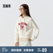 森馬[陳都靈同款]衛(wèi)衣女短款福龍印花紅色短外套101124116005