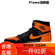 耐克（NIKE）AIR JORDAN 1 AJ1豬油黑扣碎籃板3.0 漆皮做舊 籃球鞋 42 男鞋555088-0 28