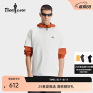 比音勒芬2025夏季新款透氣圓領(lǐng)防曬短袖T恤休閑簡約親膚男士上衣日常通勤 28米白色 XL （110）