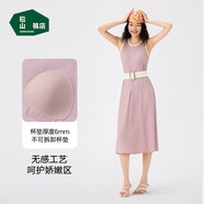 松山棉店商場(chǎng)同款二合一女士睡裙短袖小薄荷羅紋舒適親膚彈力夏季睡衣 帶杯背心裙-優(yōu)雅粉 M （160）