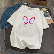 森馬（Semir）美式復(fù)古短袖t恤男夏季純棉白色寬松休閑情侶體恤潮流半袖上衣服 【Z143-蜘蛛俠面具】白色 M 85-110斤