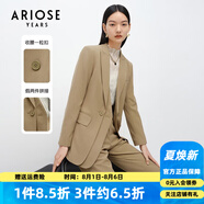 艾諾絲雅詩(shī)【商場(chǎng)同款】春秋新款氣質(zhì)通勤職場(chǎng)修身假兩件西裝外套女10821337 蜜茶棕 S