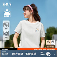 森馬羅小黑短袖T恤女印花俏皮上衣夏卡通圓領(lǐng)套頭衫109324100002