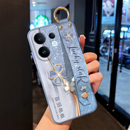 格蘭納vivoS30手機殼S30Promini孔位全包腕帶支架小清新鉆石財源藍斜挎繩防摔保護套創(chuàng)意簡約潮流網紅 灰色-鉆石財運灰ZB【單殼】 VIVO S30 PROMINI