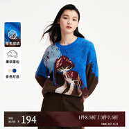 VEROMODA針織衫女秋冬寬松落肩藝術(shù)圖案毛衣可愛(ài)百搭323413009 F41犬喵藍色 160/80A/S