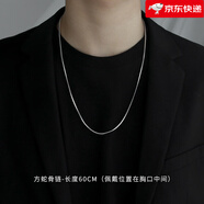 古登（GUDUD）【新品】歐美風(fēng)格扁平蛇骨鏈男士鈦鋼潮百搭鎖骨鏈蹦迪嘻哈女配飾 基礎蛇骨鏈60cm