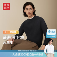紅豆【太陽絨】曠野美拉德針織衫男可機(jī)洗加絨毛衣男抗菌抗靜電毛衫男 【薄款貼身穿】云墨黑S1 L (48) 【推薦130-145斤】