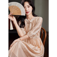 德瑪納【新中式仙女裙】夏國風(fēng)絲滑萊賽爾五分袖顯瘦氣質(zhì)優(yōu)雅連衣裙女