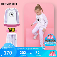 Converse匡威兒童裝男童套裝春秋季新款長袖t恤褲子2件套女大童透氣運(yùn)動(dòng)服 淡紫色 140 /68 【建議身高128-140cm】