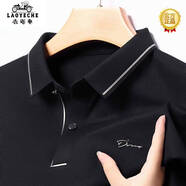 老爺車(chē)（LAOYECHE）春秋新款長(cháng)袖POLO衫男商務(wù)休閑翻領(lǐng)T恤中年無(wú)痕抗皺體恤衫男 WS2212黑色 POLO衫 XL 175 建議135-150斤