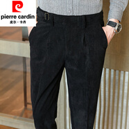 皮爾卡丹（pierre cardin）西褲燈芯絨男褲子2025新款不倒絨直筒條絨長(cháng)褲子男款 黑色 29