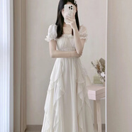 胖東來(lái)【商場(chǎng)同款】法式溫柔仙女風(fēng)連衣裙女夏季新款女裝收腰顯瘦中長(cháng)款裙子 白色-1006 S -收藏關(guān)注優(yōu)先發(fā)貨