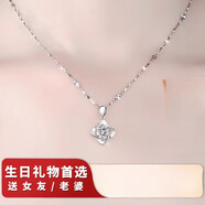 永恒之環(huán)999純銀四葉草項煉女款2025新莫桑鉆項煉女士畢業(yè)生日禮物送女友 [999足銀·白鋯]四葉草項煉+生
