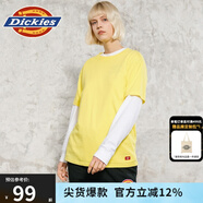 dickies 純棉短袖T恤 情侶男女同款 純色休閑百搭 DK007093 牛油黃 XL