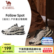 駱駝追光慢跑鞋男[小紅書同款]革面復(fù)古運(yùn)動(dòng)跑步鞋女 7034，黑深咖/蛾子灰，男 【密網(wǎng)】 41