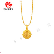DOLPS925純銀蓮花圓嘎烏盒吊墜升級款藏式民族風鍍金可打開情侶配飾 鍍金迷你款含項鏈