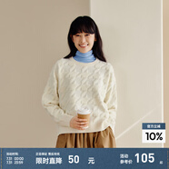 森馬毛衣女冬寬松時(shí)尚氣質(zhì)圓領(lǐng)針織衫優(yōu)雅千鳥(niǎo)格套頭衫女裝內(nèi)搭 白色調(diào)00311 165/88A/L