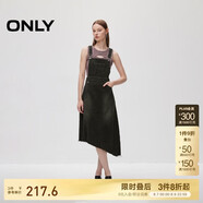 ONLY 2024秋季個(gè)性設(shè)計(jì)感中長(zhǎng)款背帶裙牛仔連衣裙女|124342021