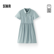 森馬（Semir）[商場(chǎng)同款]連衣裙女翻領(lǐng)收腰戶外2025夏防曬涼感短裙101325114044