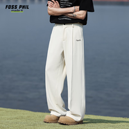 Foss Phil休閑褲男春夏季寬松直筒褲子垂順感闊腿運(yùn)動(dòng)西裝褲FPK09卡其M