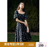 獨束大碼女裝清新抽褶高腰露肩兩穿連衣裙2024夏季新款甜美碎花裙 自由蒲公英 2XL (尺碼：4)