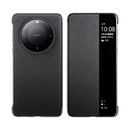 卡倫頓華為mate60pro手機殼新款真皮全包翻蓋防摔mata60智能視窗保護套 mate60【玄黑色】智能視窗#全包真皮翻蓋皮套