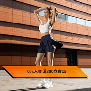 Monster Guardians運動半身裙女 高腰顯瘦雙層打底防走光戶外休閑網(wǎng)球短裙 藏青色 L