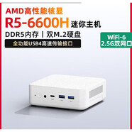 天虹AMD迷你主機(jī)銳龍R5-6600H高配diy準(zhǔn)迷你電腦雙網(wǎng)口軟路 主機(jī)+RX 7600M XT外置顯卡 【DIY準(zhǔn)-無(wú)內(nèi)存/硬盤/WiFi6】