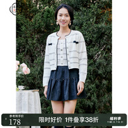 固執(zhí)（OBSTINATE）春季新款小香風(fēng)圓領(lǐng)條紋針織衫毛衣女10831MY07940 米白色 M 165/84A