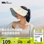 蕉下（beneunder）遮陽帽子防曬帽女防紫外線太陽帽貝殼空頂帽便攜TS550白