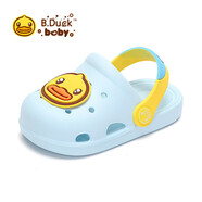 B.Duck小黃鴨童鞋兒童拖鞋男女童耐磨家居鞋洞洞鞋5302藍色20