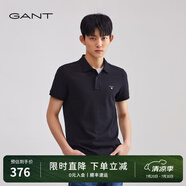 GANT【100%棉】GANT/甘特夏男士寬松時尚休閑舒適通勤翻領(lǐng)短袖POLO衫 5黑色 M