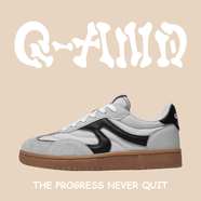 奇安達情侶滑板鞋秋冬新款時(shí)尚百搭潮流板鞋女士小眾設計舒適休閑鞋子女 淺灰/黑 37