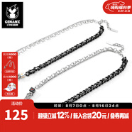GENANX閃電潮牌新款項(xiàng)鏈不銹鋼合金情侶項(xiàng)鏈520情人節(jié)送禮物長(zhǎng)度可調(diào)節(jié) 銀白色 50cm /S碼-女鏈（長(zhǎng)度可調(diào)）