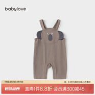 babylove嬰兒褲子春秋款純棉背帶褲寶寶休閑褲可愛(ài)造型長(zhǎng)褲連體褲 淘氣考拉 73 cm