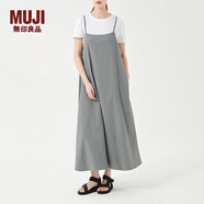 無印良品（MUJI） 女式 泡泡紗吊帶連衣裙 BC06CC3S 吊帶裙 裙子長裙 煙熏綠色 L-XL